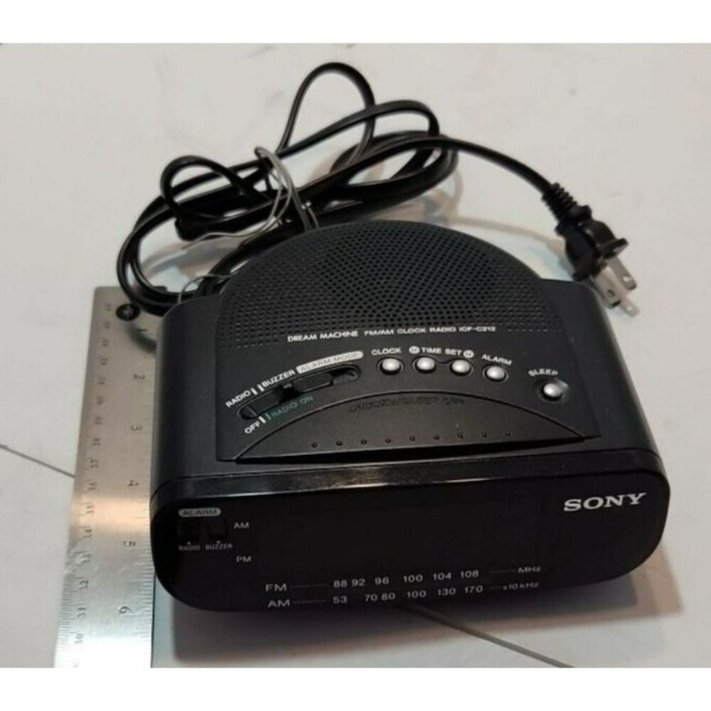 Vtg/Retro Sony ICF-C212 Dream Machine FM/AM LED Alarm Clock Radio Snooze w/Batt